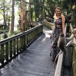 walking bridge in monkey forest