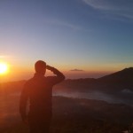 sunrise with highlight mount rinjani in lombok